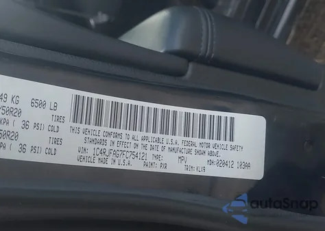 2015 Jeep Grand Cherokee Altitude from USA, damaged, VIN 1C4RJFAG7FC754121